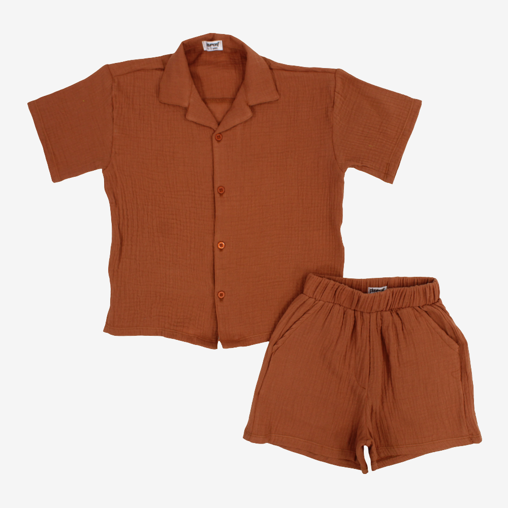 Unisex Cotton 2-Piece Outfit Set – Brick