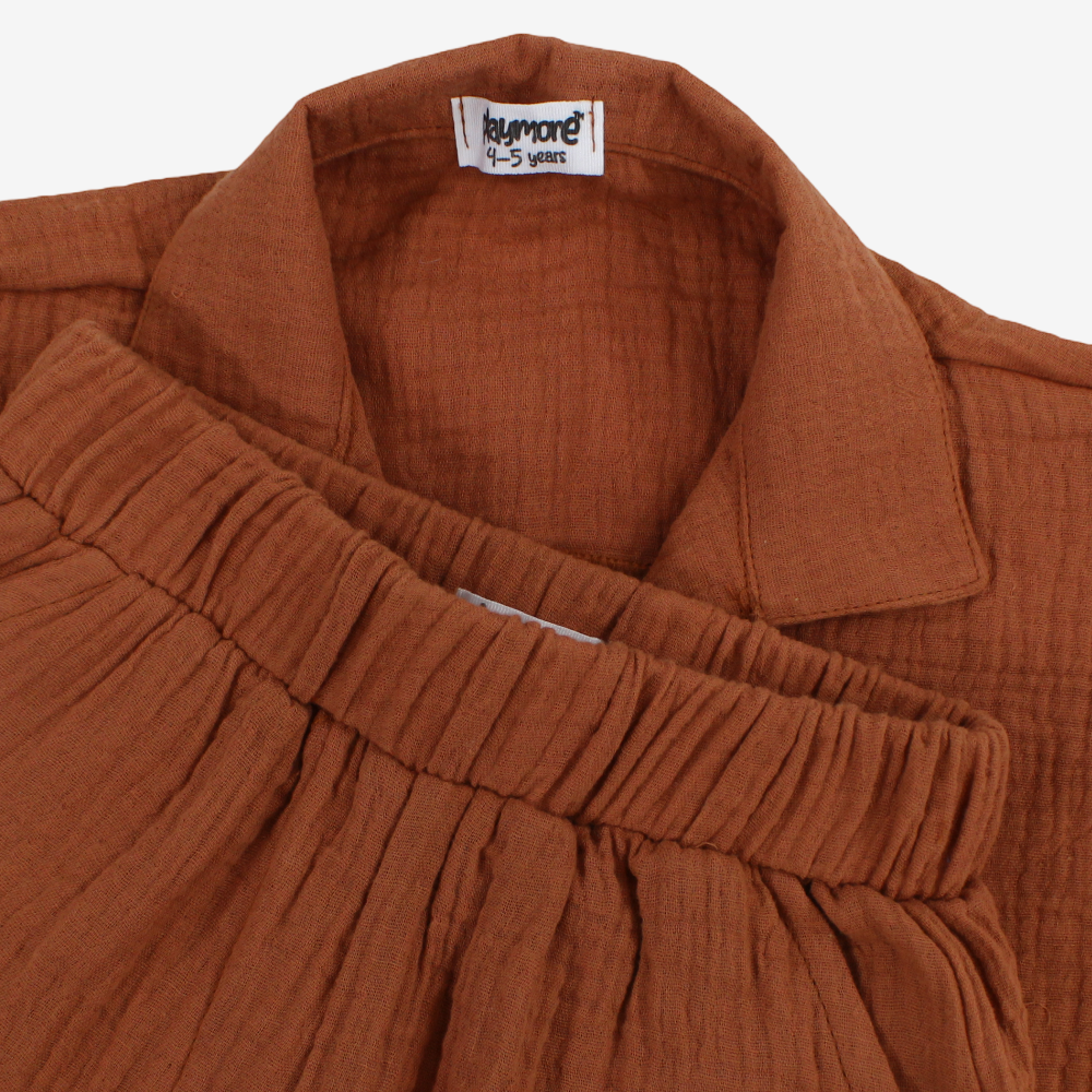 Unisex Cotton 2-Piece Outfit Set – Brick