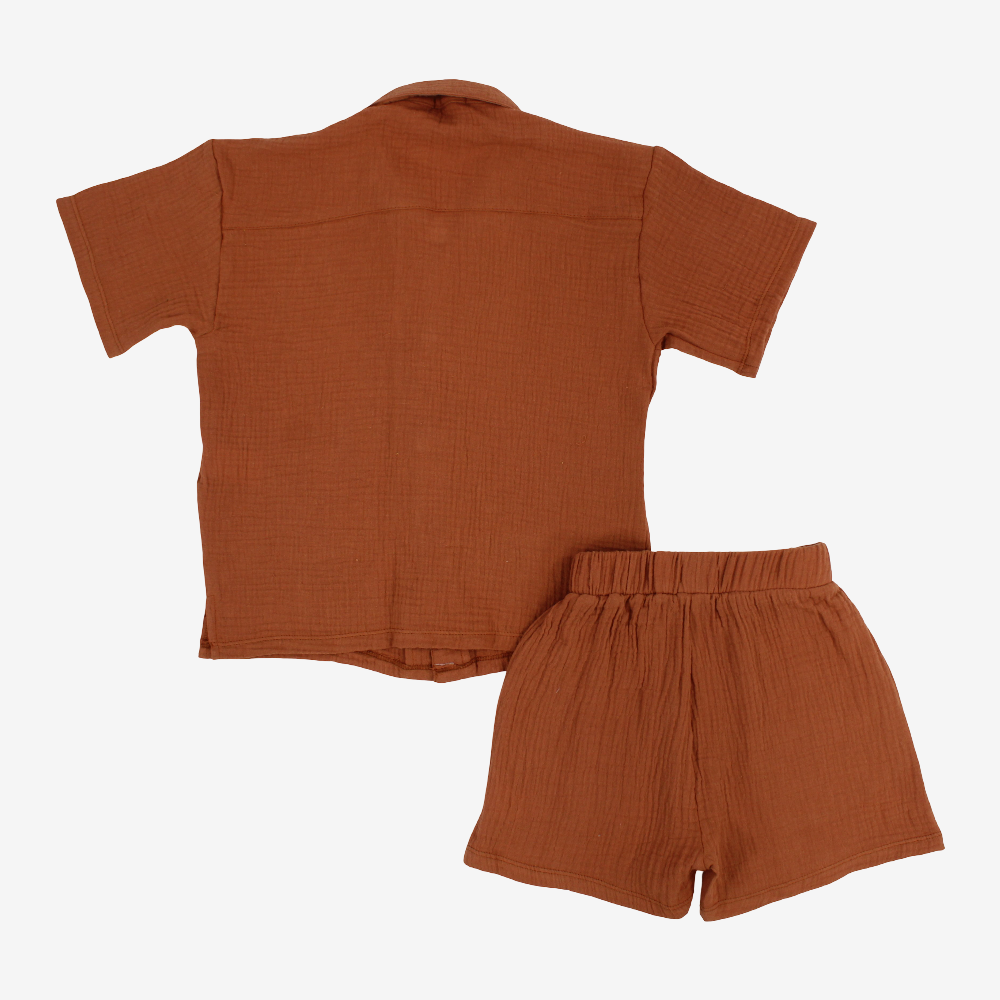 Unisex Cotton 2-Piece Outfit Set – Brick