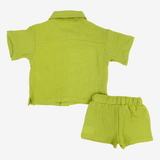 Unisex Baby Cotton 2-Piece Outfit Set – Light Green