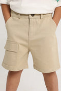 Boys Gabardine Shorts – Beige