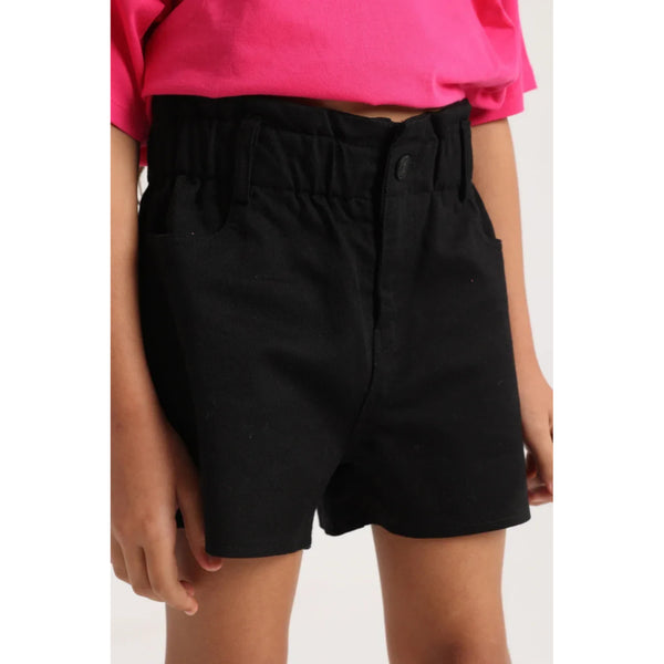 Girls Gabardine Shorts – Black
