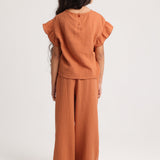 Girls Cotton Pants – Brick