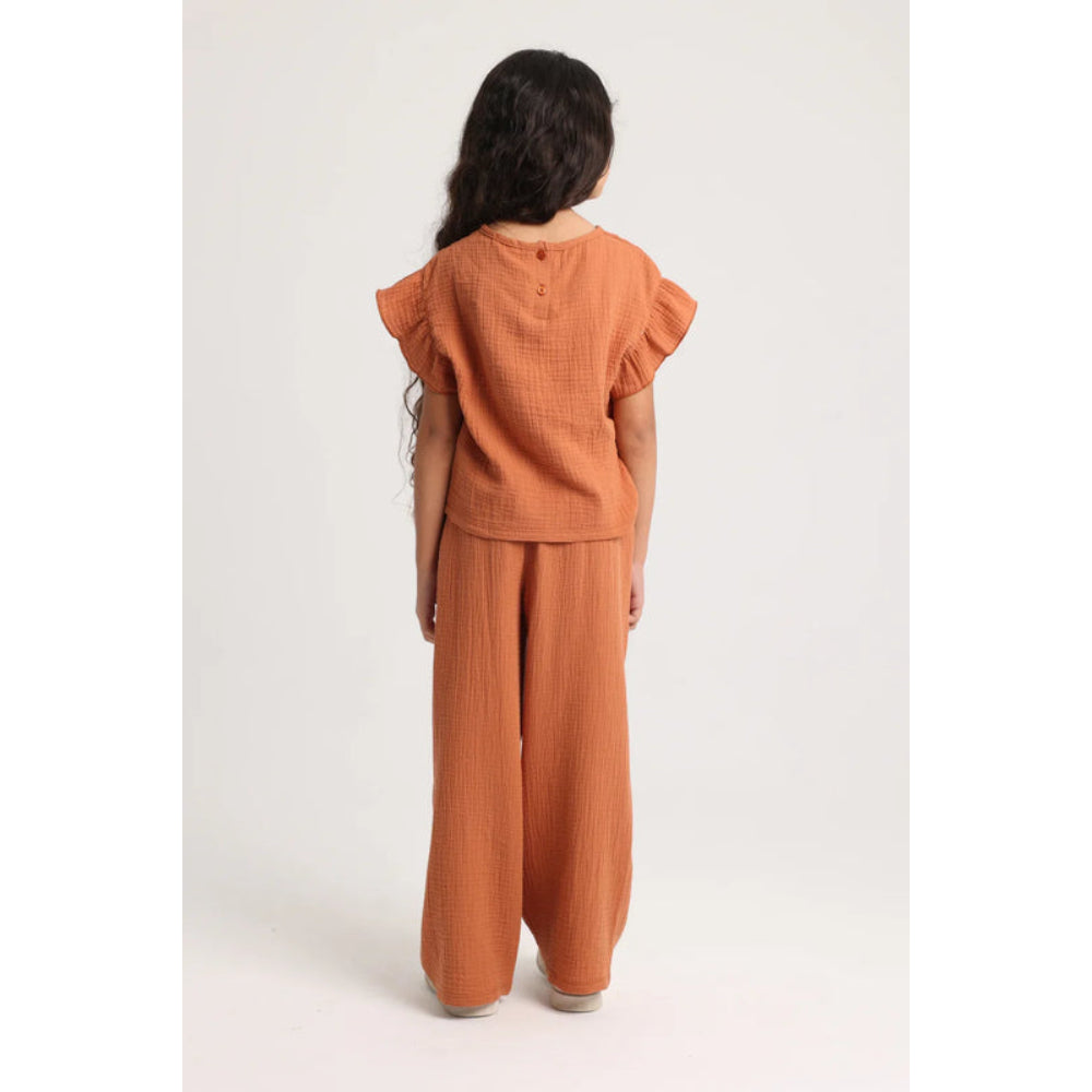 Girls Cotton Pants – Brick