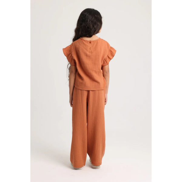 Girls Cotton Pants – Brick