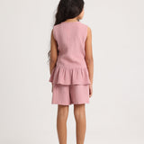 Girls Outfit Set – Dusty Pink (Sleeveless)