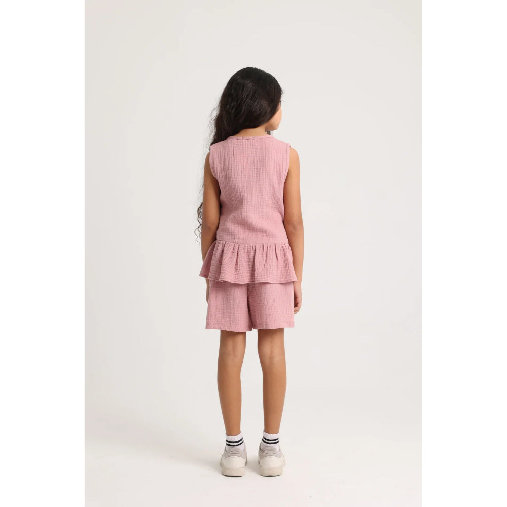 Girls Outfit Set – Dusty Pink (Sleeveless)