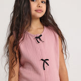 Girls Outfit Set – Dusty Pink (Sleeveless)