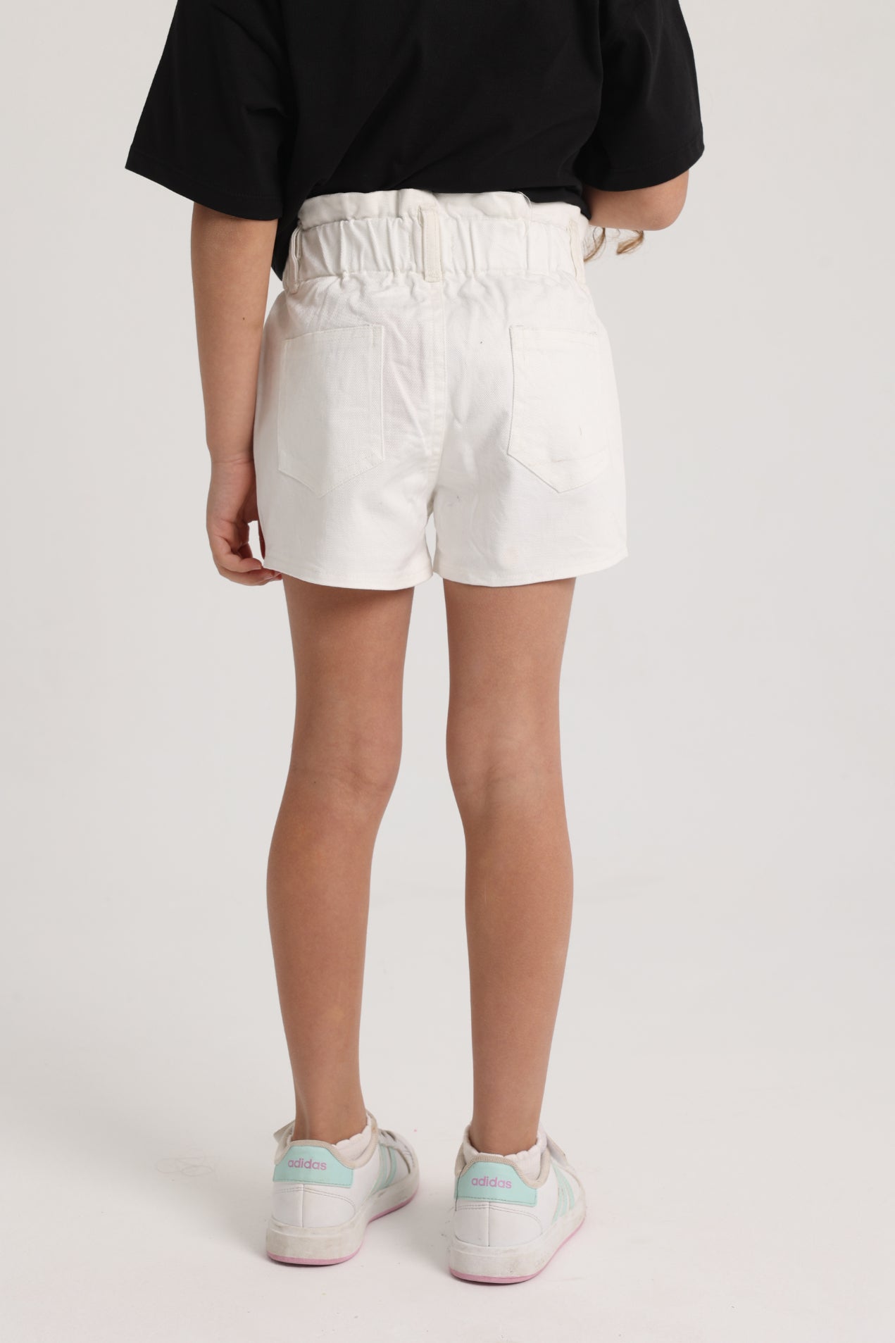 Girls Gabardine Shorts – Offwhite