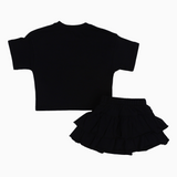 Baby Girls Cotton 2-Piece Outfit Set – Black