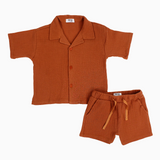 Unisex Baby Cotton 2-Piece Outfit Set – Brick