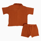 Unisex Baby Cotton 2-Piece Outfit Set – Brick