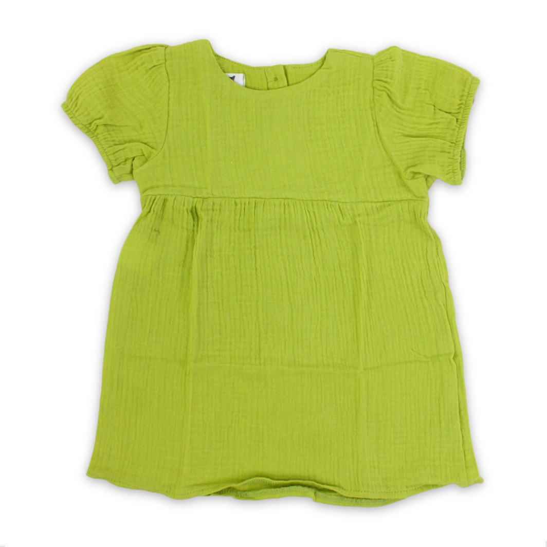 فستان قطني للرضيعات – أخضر فاتح
