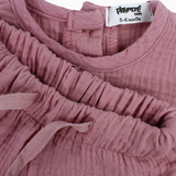 Baby Girls Cotton 2-Piece Outfit Set – Dusty Pink