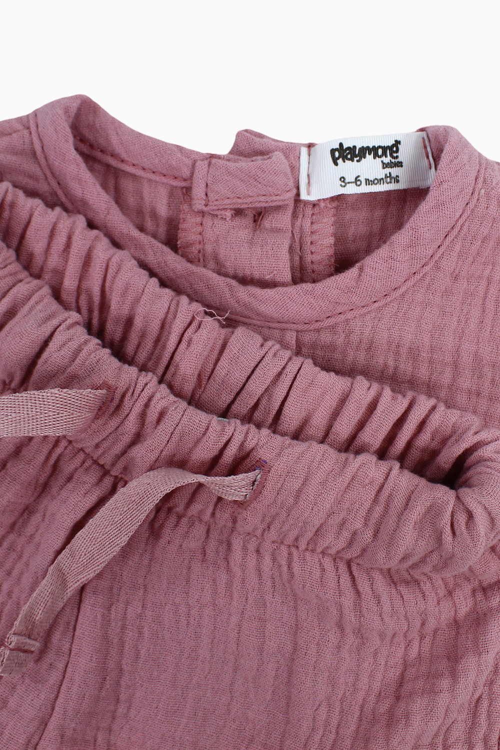 Baby Girls Cotton 2-Piece Outfit Set – Dusty Pink
