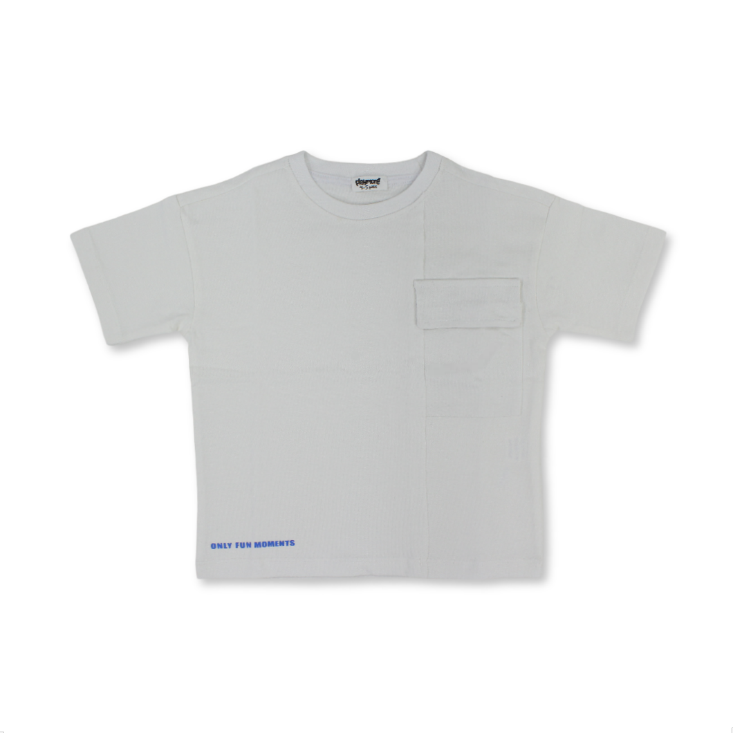 Boys Cotton T-Shirt – Off-White "Only Fun Moments" Print