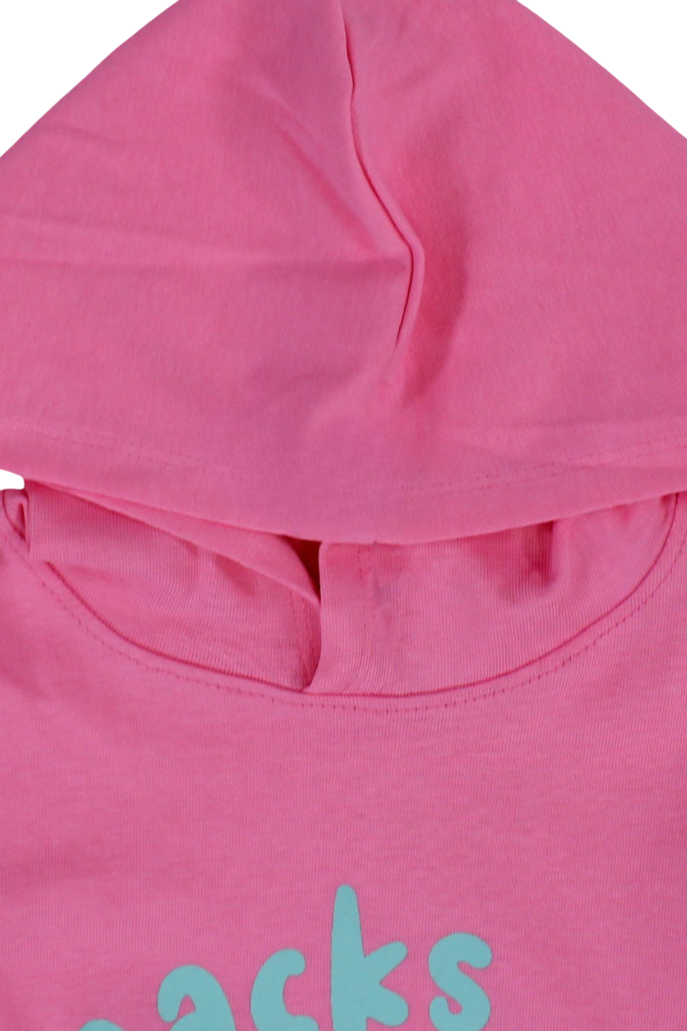 Girls Cotton Hoodie – Pink with "Snacks for Dinner" Bananas Print
