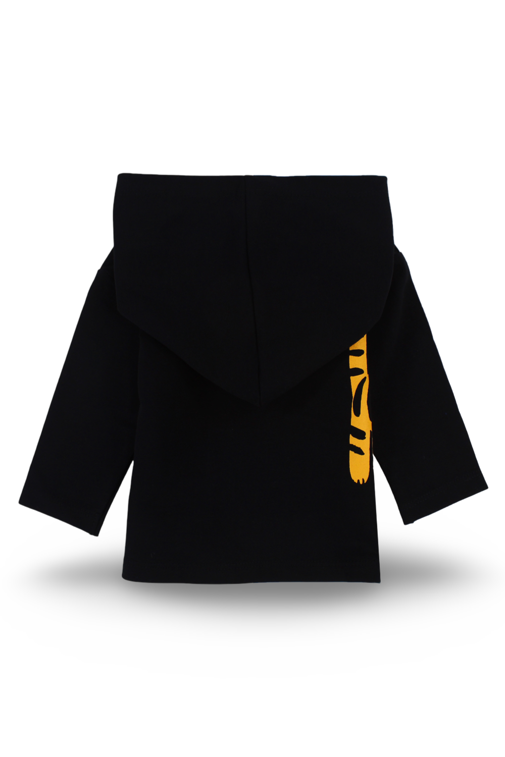Baby Boys Cotton Hooded T-Shirt – Black with Little Tiger Print