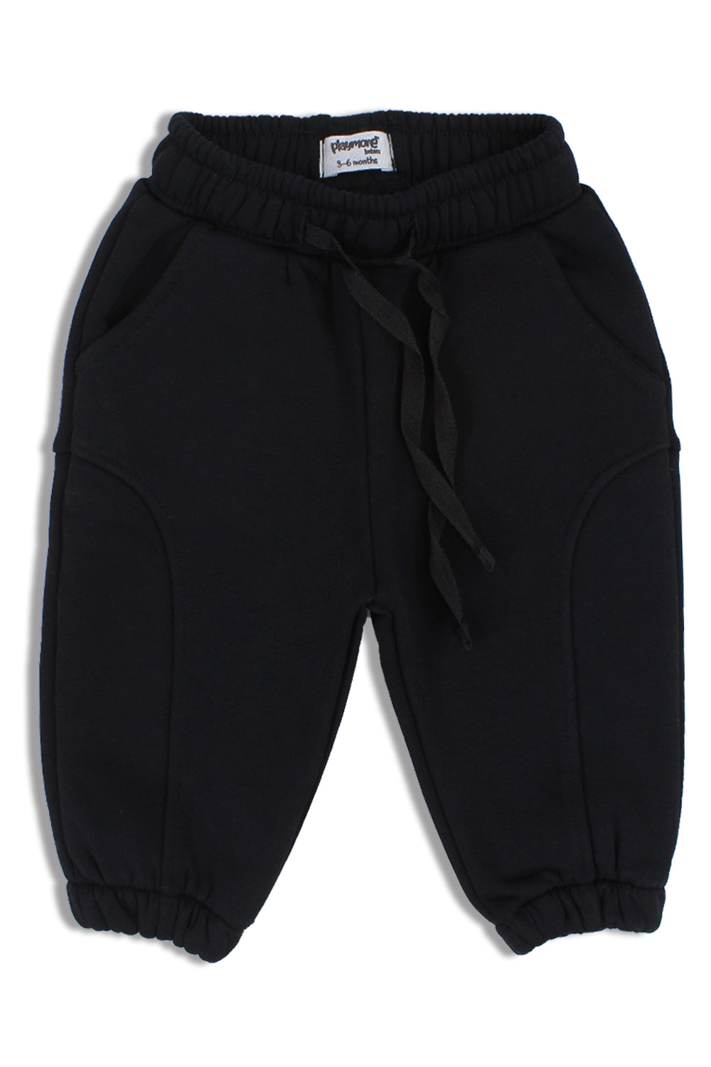 Baby Boys Cotton Sweatpants – Black