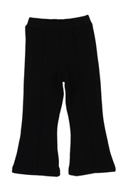 Girls Creased Front Flared Pants – Black