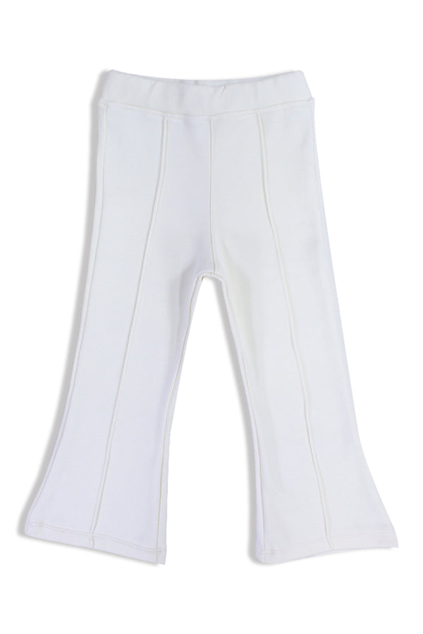 Girls Creased Front Flared Pants – Off-White