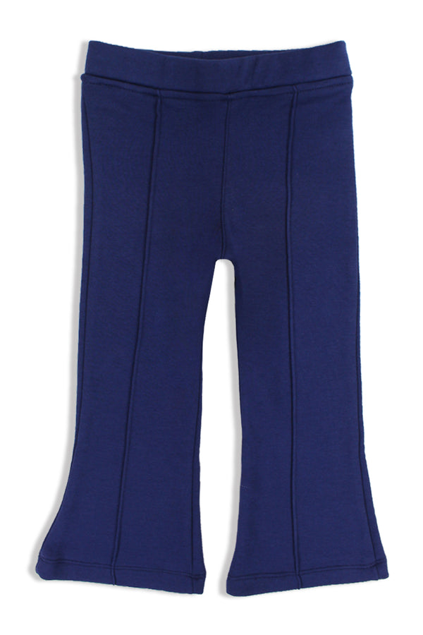 Girls Creased Front Flared Pants – Navy
