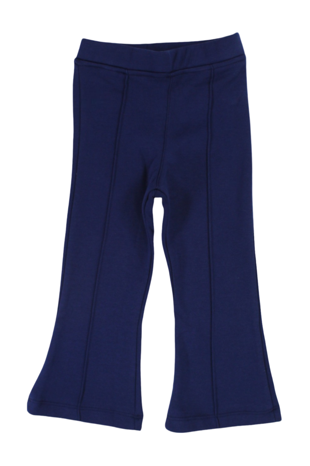 Girls Creased Front Flared Pants – Navy
