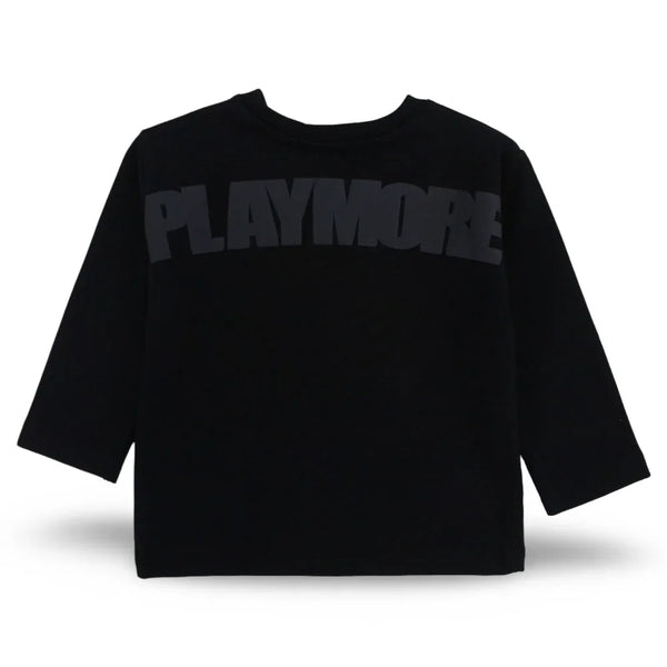 Unisex Baby Cotton T-Shirt – Black with Playmore Print