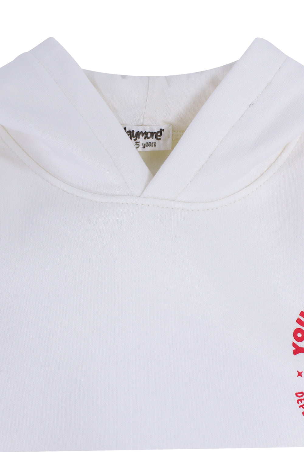 Boys Cotton Hoodie – Off-White with "Your Happiness" Print