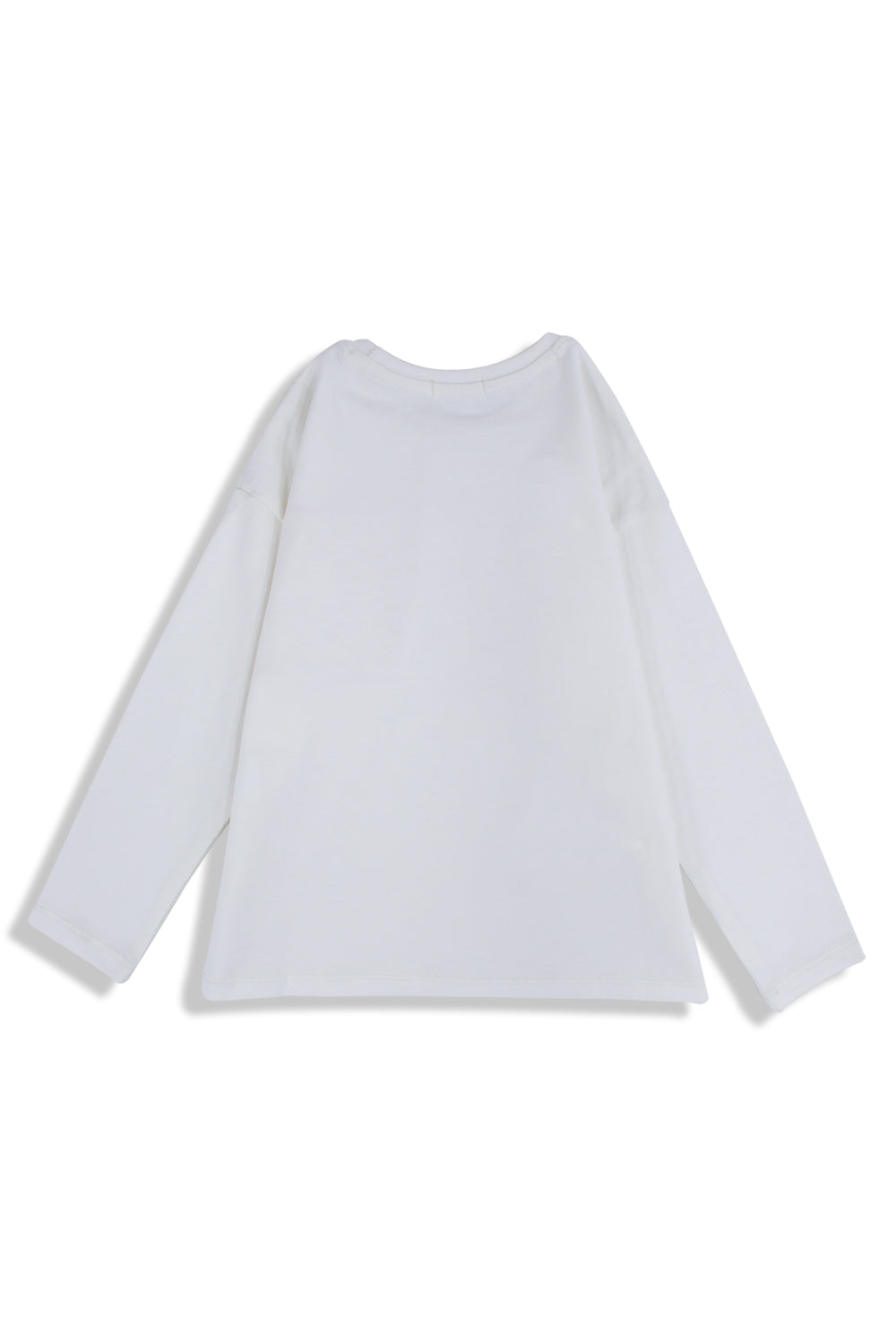 Girls Cotton T-Shirt – Off-White with Flower Print