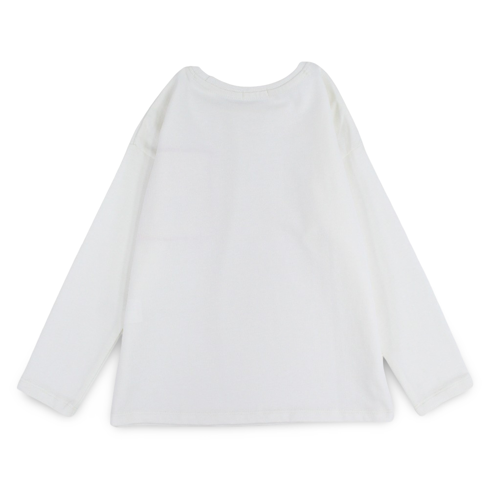Girls Cotton T-Shirt – Off-White with Flower Print