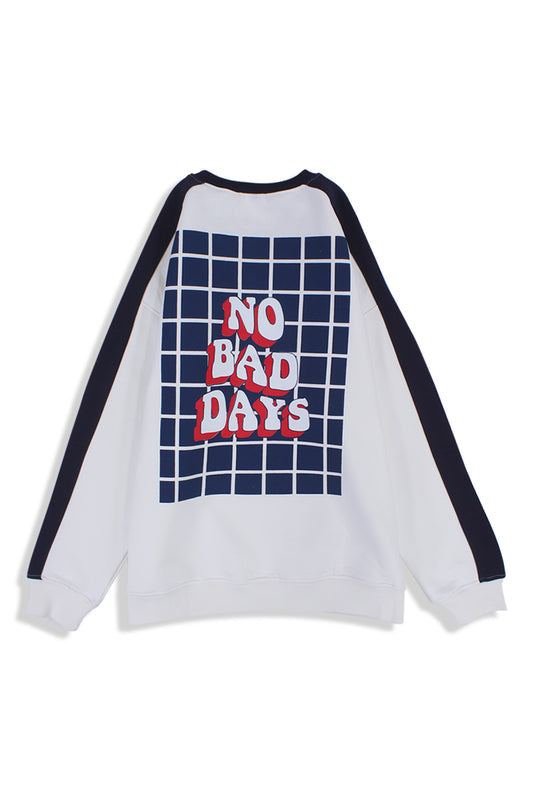Teens Cotton Sweatshirt – Off-White with "No Bad Days" Print