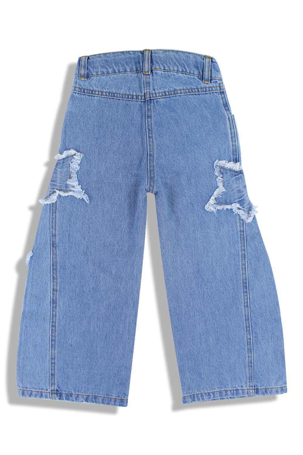 Girls Wide Leg Stars Denim Pants