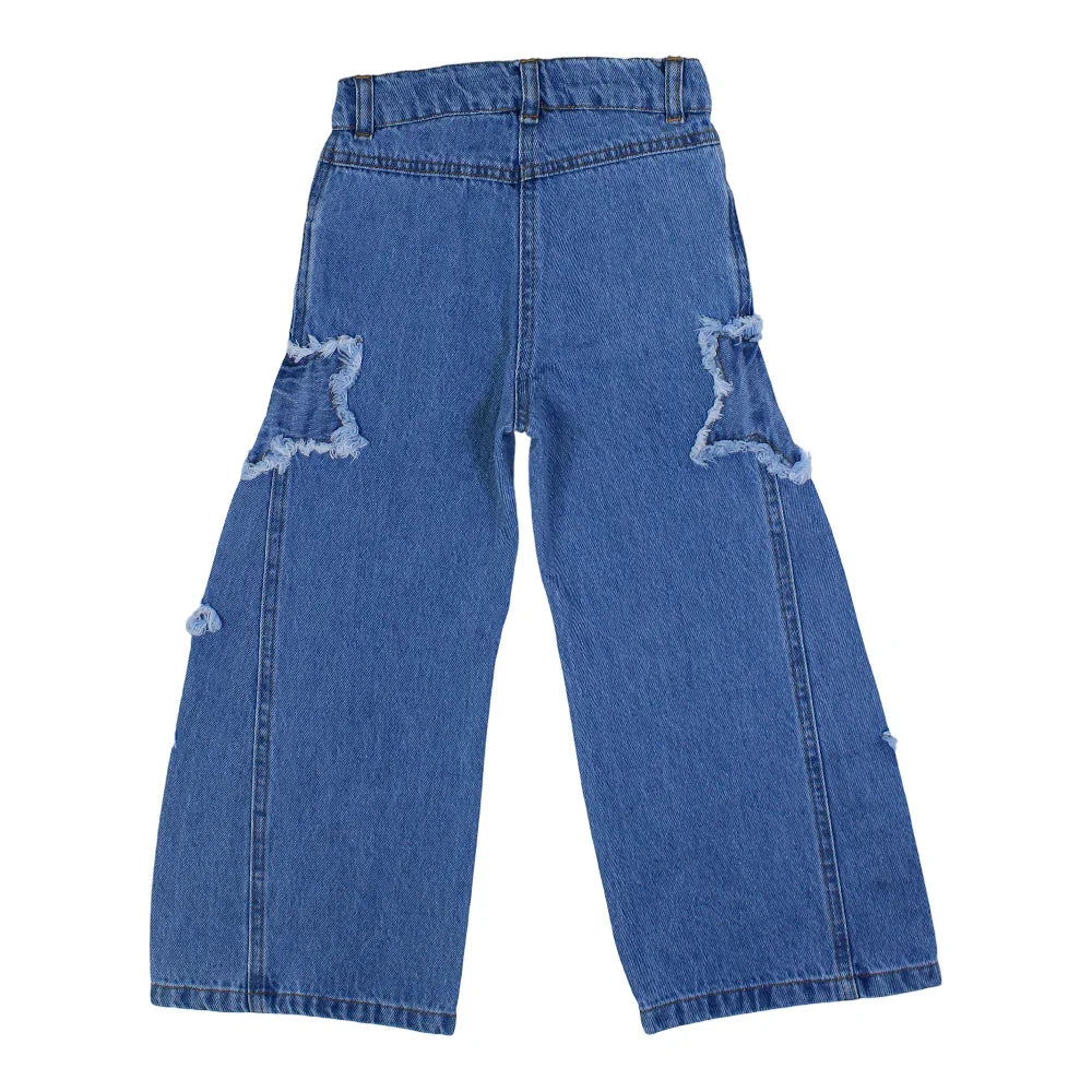 Girls Toddler Denim Pants – Light Jeans with Stars Print
