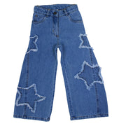 Girls Toddler Denim Pants – Light Jeans with Stars Print