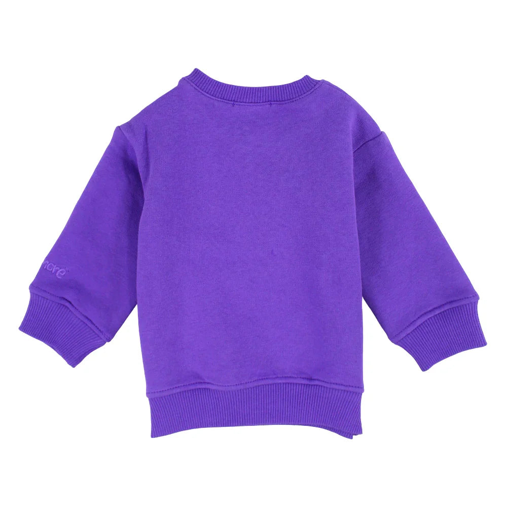 Baby Girls Sweatshirt – Purple with Cute Print