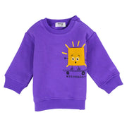 Baby Girls Sweatshirt – Purple with Cute Print