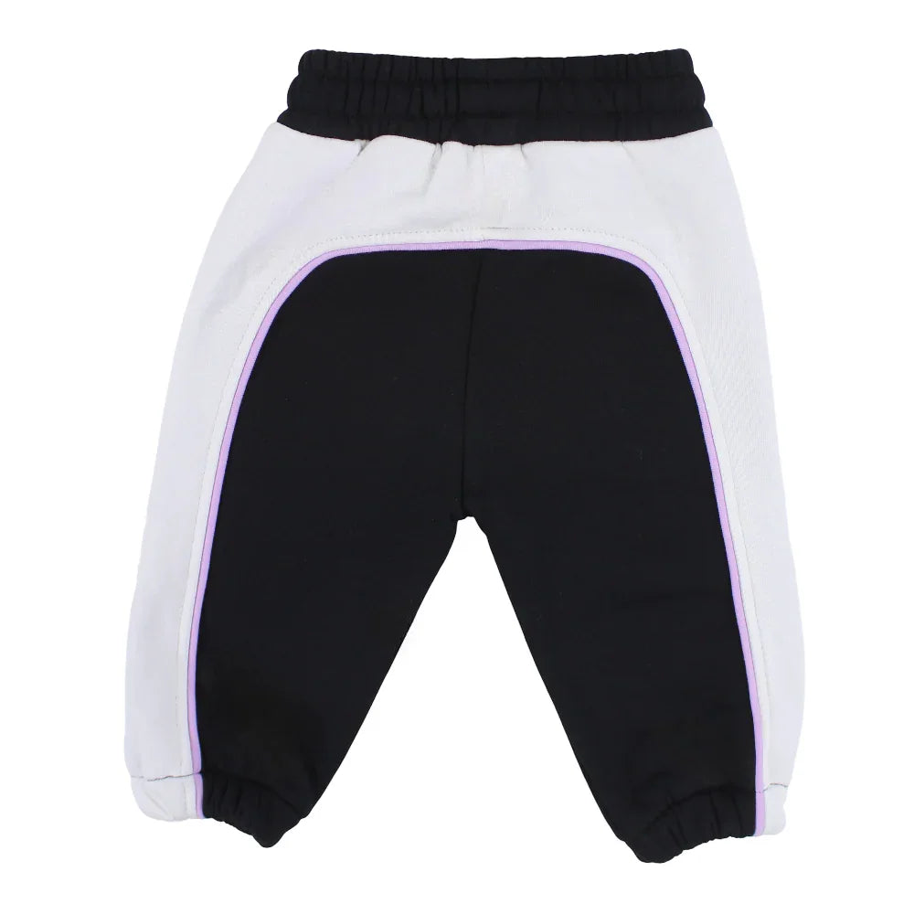 Baby Girls Sweatpants – Black & Off-White