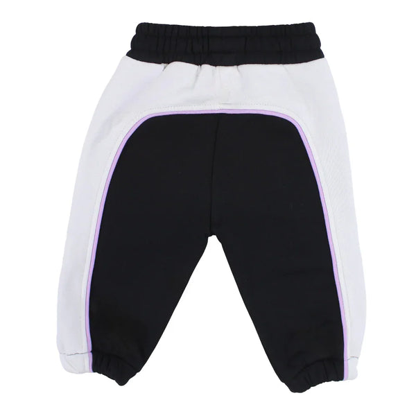 Baby Girls Sweatpants – Black & Off-White