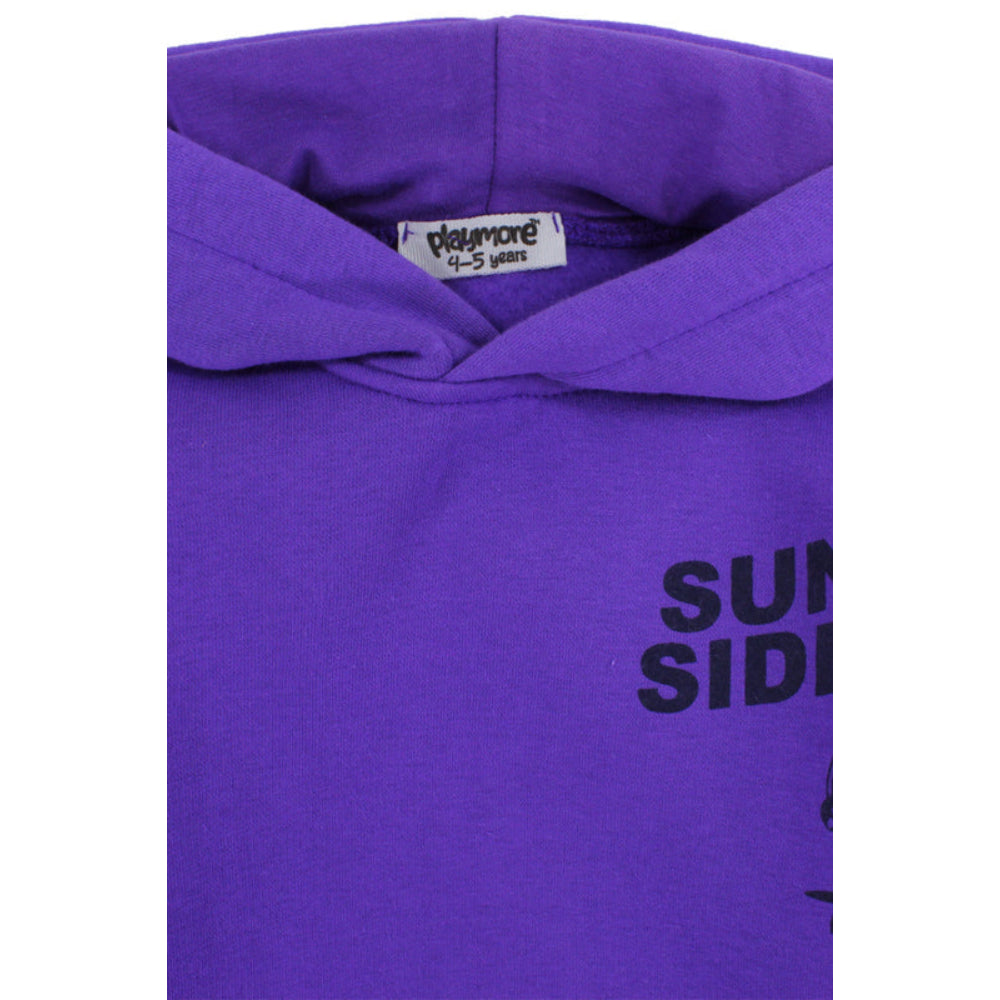 Unisex Cotton Hoodie – Purple with "Sunny Side Up" Print
