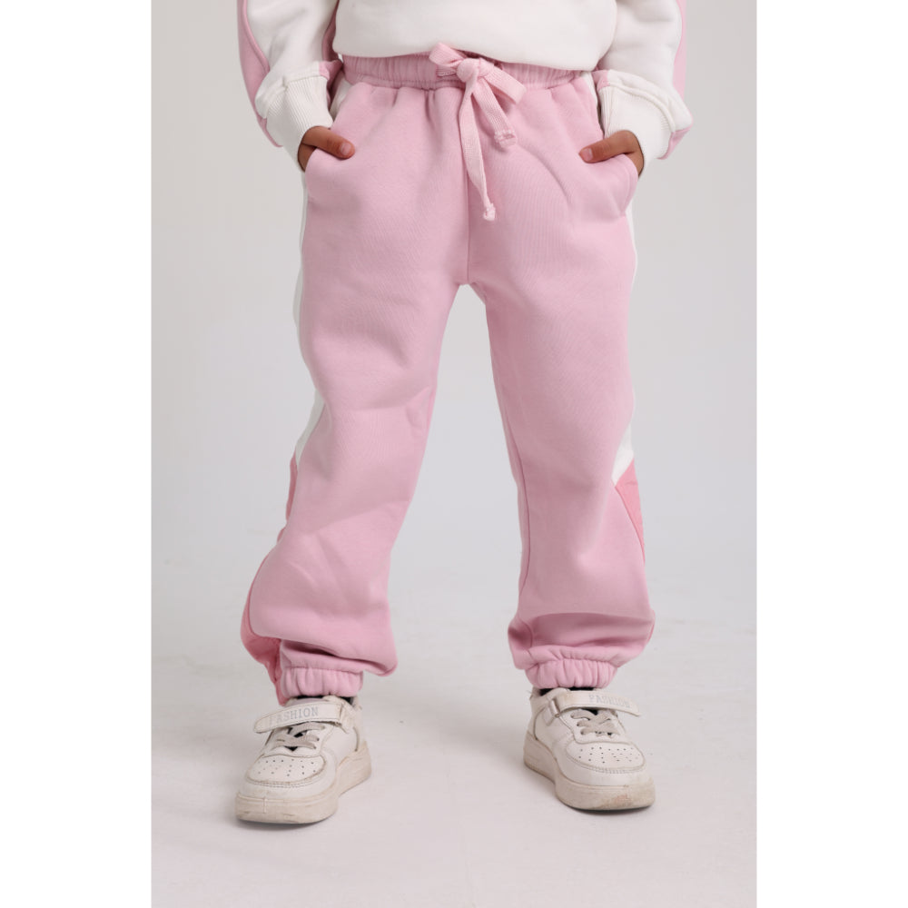 Girls Cotton Sweatpants – Pink/Off-White
