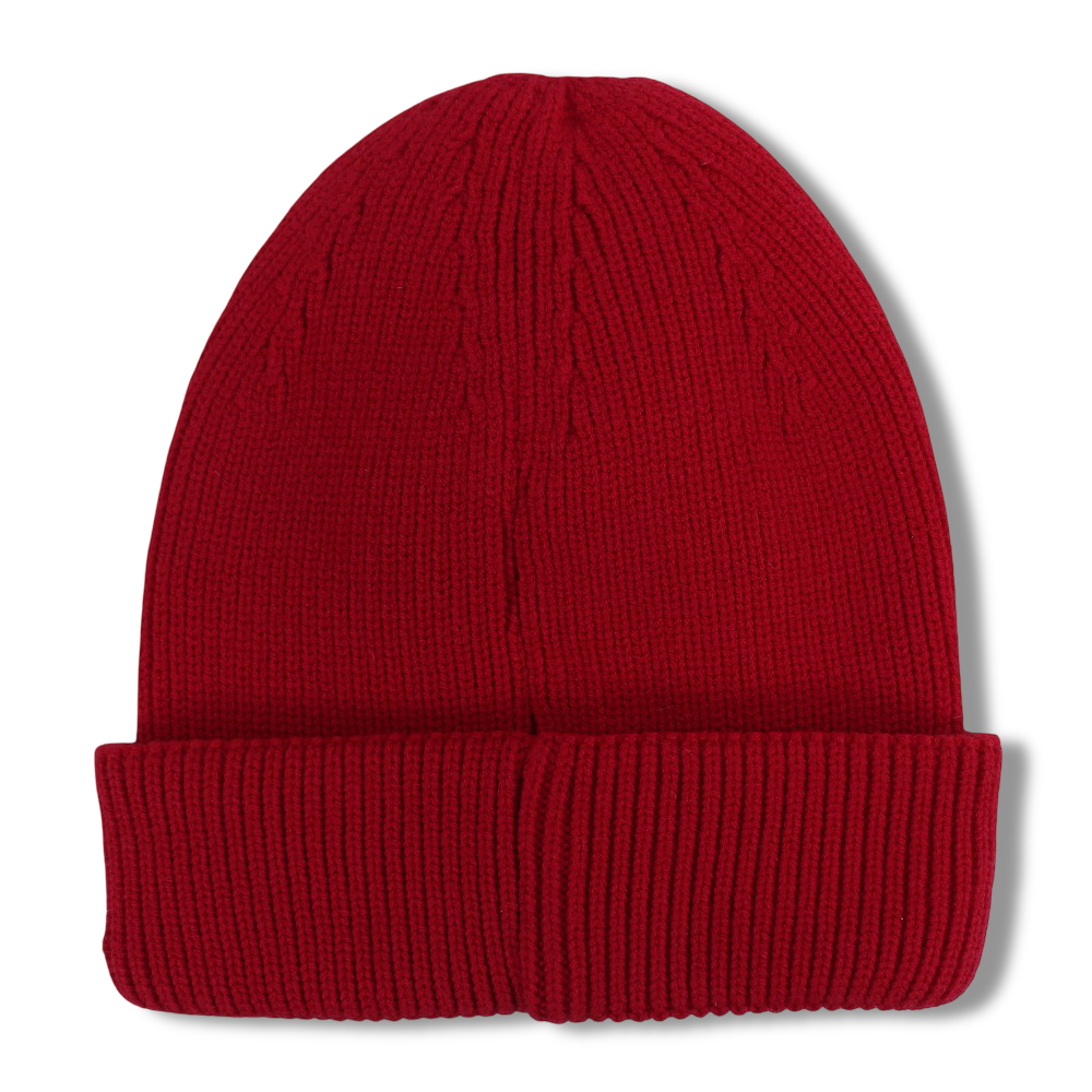 Unisex Cozy Blend Ice Cap – Red with Victory Sign Print