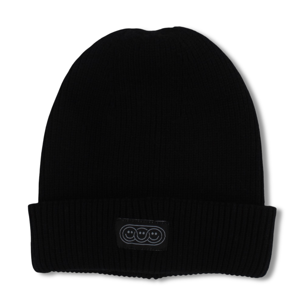 Unisex Cozy Blend Ice Cap – Black with Triple Smiley Vibes