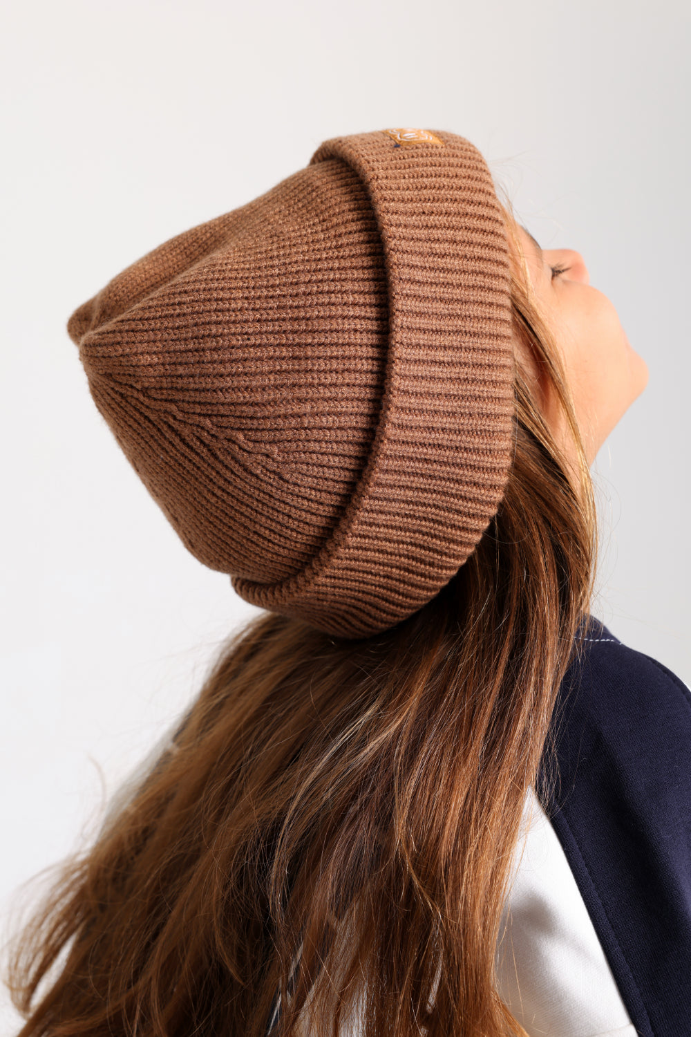 Unisex Cozy Blend Ice Cap – Brown with Double Smiley Fun