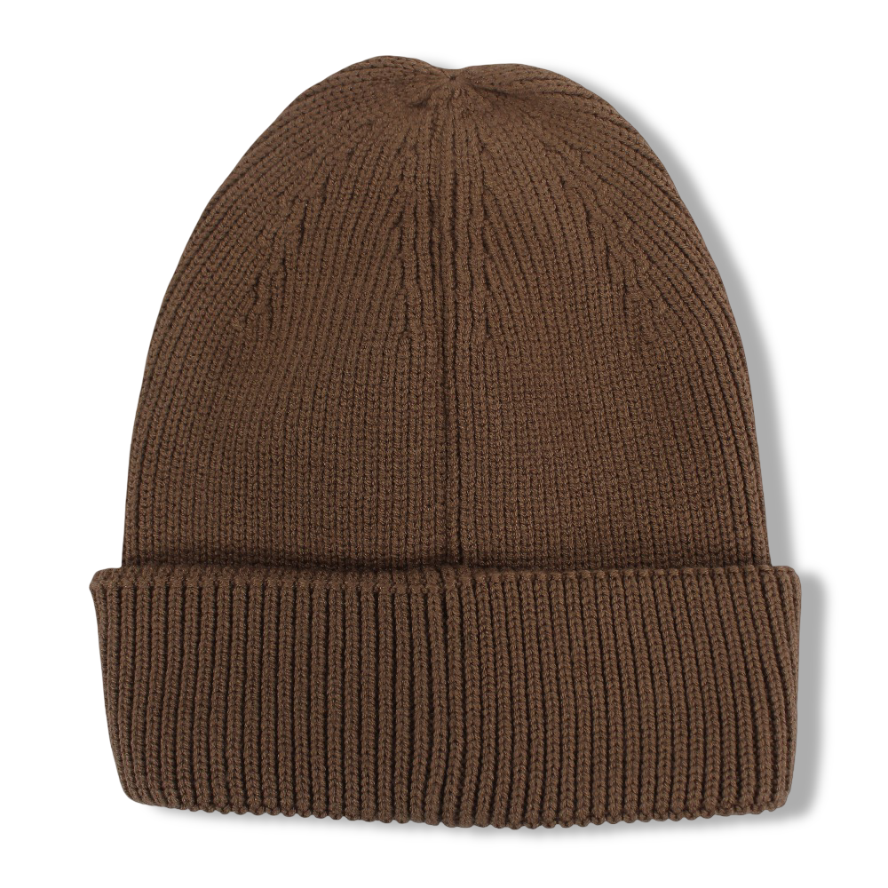 Unisex Cozy Blend Ice Cap – Brown with Double Smiley Fun
