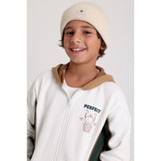 Unisex Cozy Blend Ice Cap – Beige with Happy Smiley