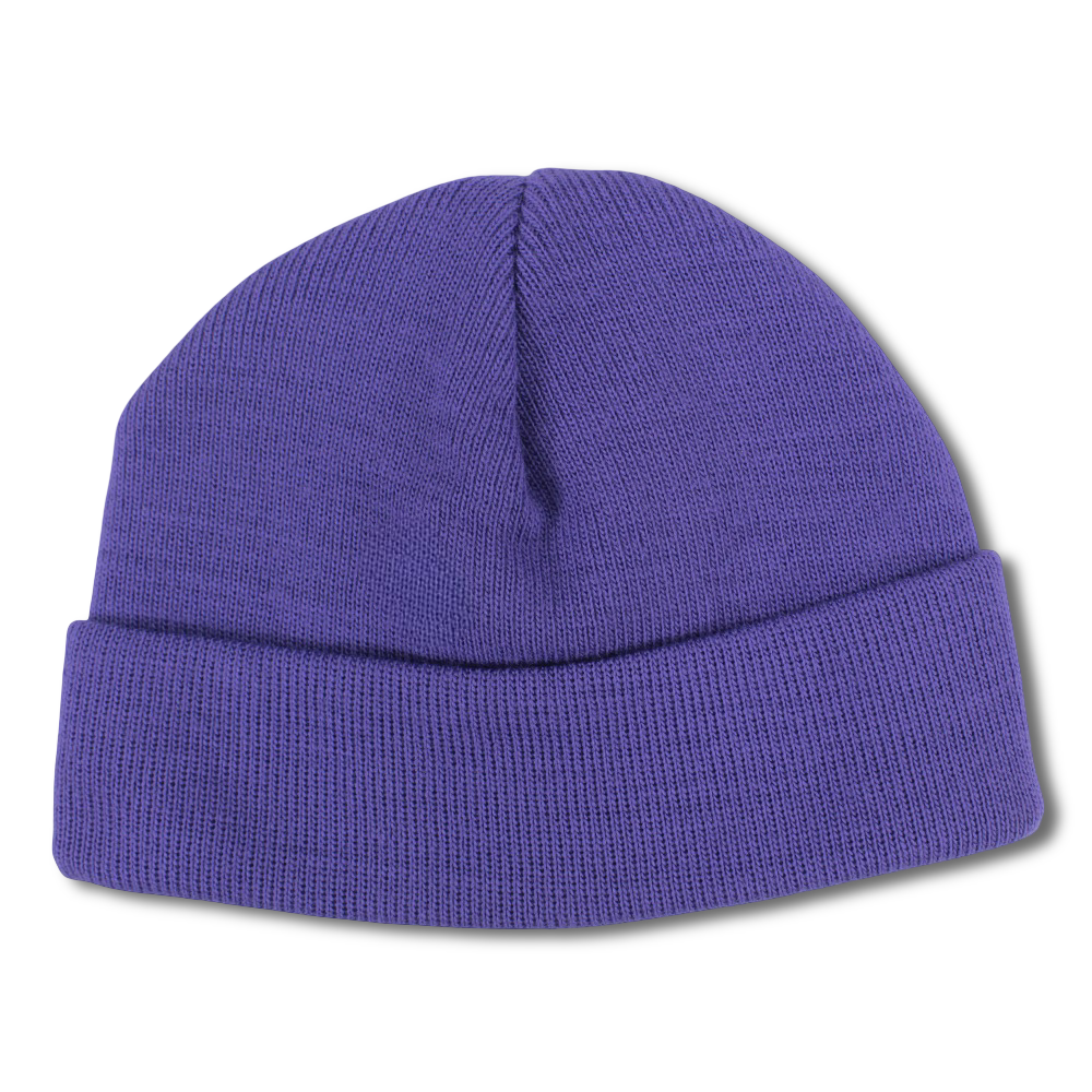 Unisex Wool Ice Cap - Purple with Victory Sign Appliqued