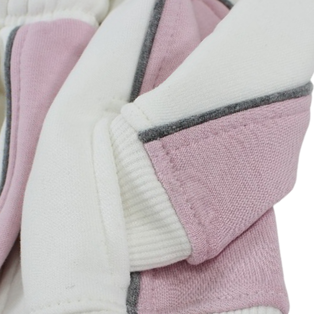 Unisex Baby Cotton Outfit Set – Off-White & Pink