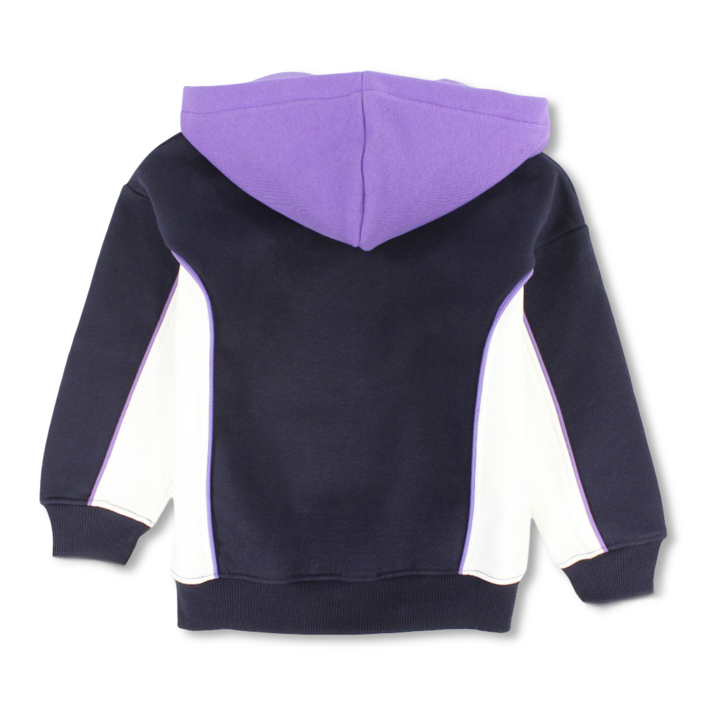 Unisex Cotton Hoodie – Navy with Peace Sign Print