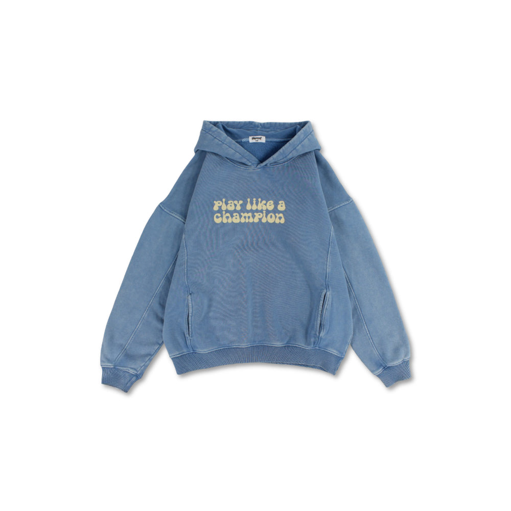 Teens Cotton Hoodie – Baby Blue with “Play Like a Champion” Design